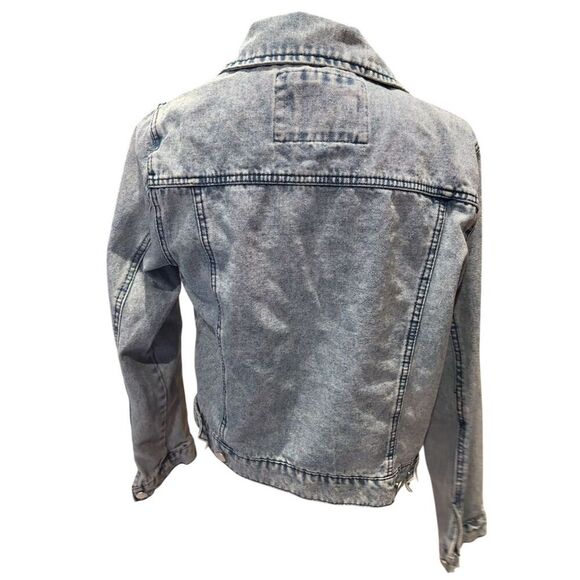 Stoosh Women's Vintage Denim Jacket Blue Size L Casual Button-Up - Picture 6 of 9